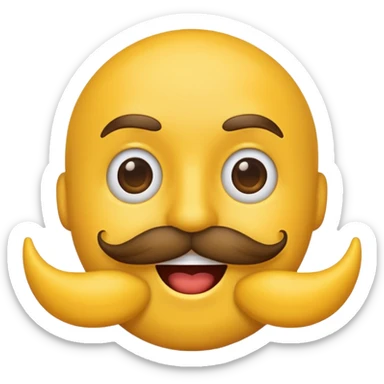 Emoji with mustache sticker