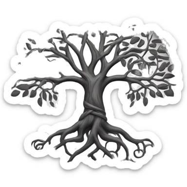 Black and white Viking style tree of Life  sticker