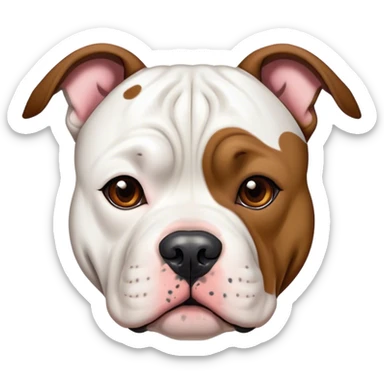 Brindle pitbull American bulldog with white fur and brown spots sticker