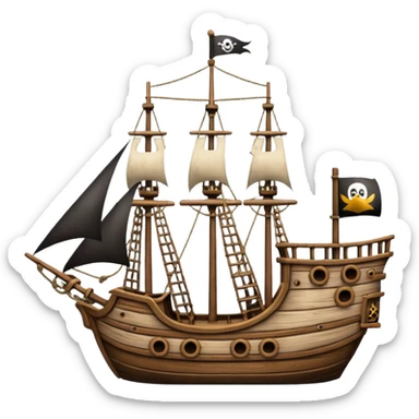 little pirate ship for penguins sticker