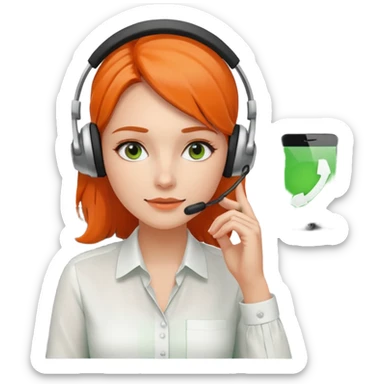 a woman sitting in the office, wearing a blouse and a headset. she is controling the limits on screen. green = ok, orange = am Limit, rot = überschritten sticker
