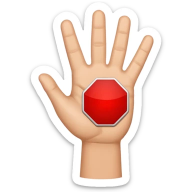 Hand NO,STOP,X sign sticker