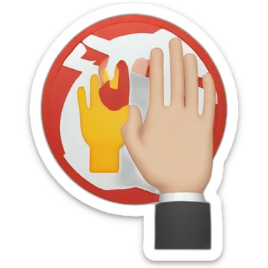traffic sign using palm hand sticker