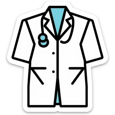 isolated white doctor coat sticker