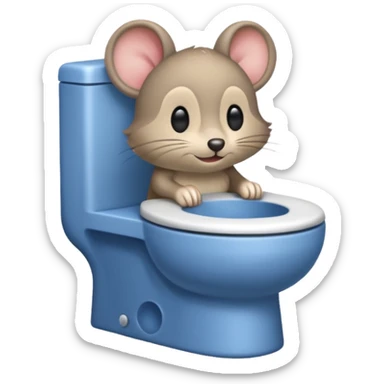 Una ratita usando wc sticker