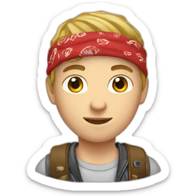 A white boy teenager wearing bandana  sticker