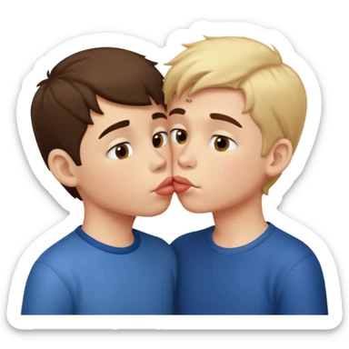 Two boys kissing sticker