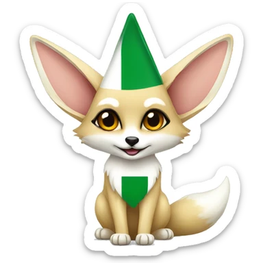 Fennec with algerian flag sticker