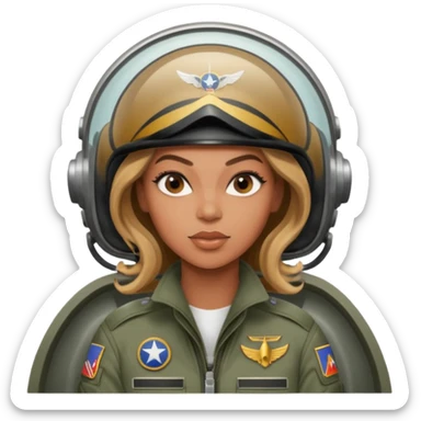 Beyonce as a fighter jet pilot sticker