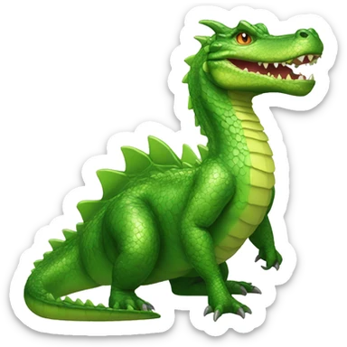 Full body edgy shiny dragon-alligator sticker