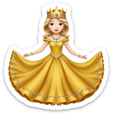 Fancy lady dancing with a crown sticker