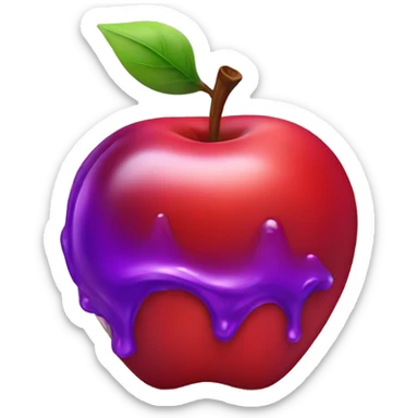 red apple with purple liquid on it sticker