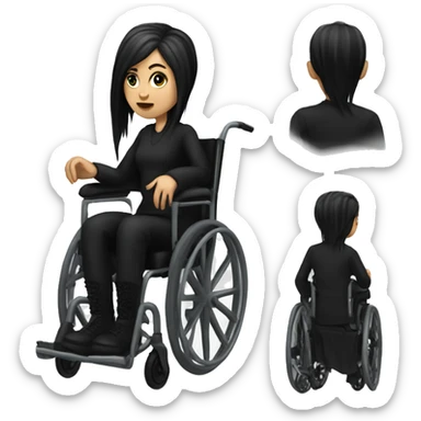 goth wheelchair user sticker