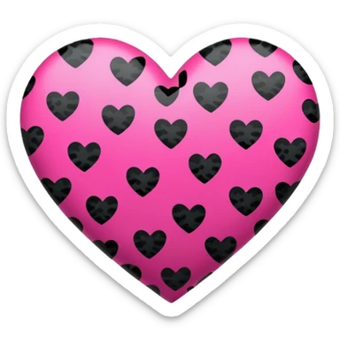 Hot pink heart with black leopard print sticker