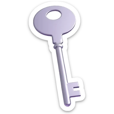 shiny metallic key with reflective surface sticker