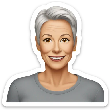 jamie lee curtis cartoon wearing tee sticker