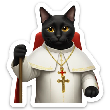 Black cat as Pope sticker