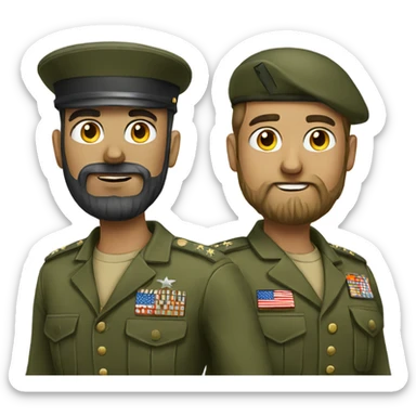 military parody with beard sticker