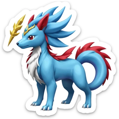 Masculine Suicune-Salamence-Manectric-Pokémon-Fakémon-Digimon-fusion sticker