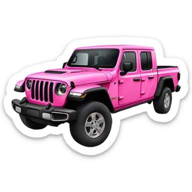 Realistic pink Jeep Gladiator truck. sticker