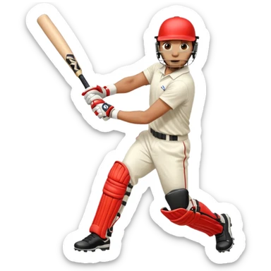 Right handed cricketer playing a cover drive shot sticker