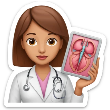 radiologist holding an image of the uterus sticker