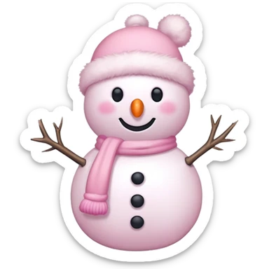 Pastel pink snowman  sticker