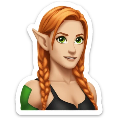 WWE Becky Lynch green eyes elf ears sticker