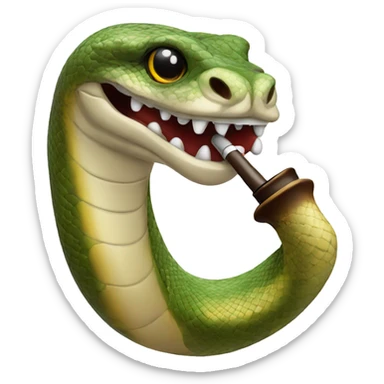 Python smoking a pipe sticker