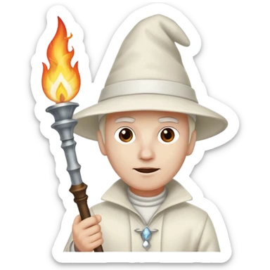 A kkk guy with a torch and pointy hat sticker