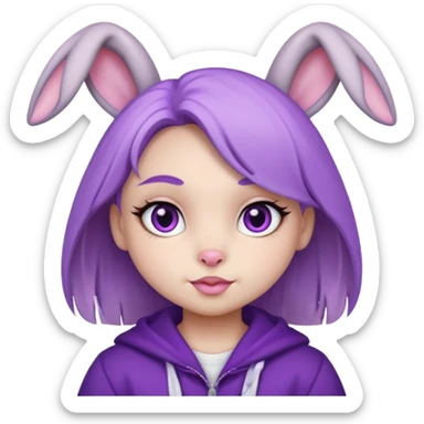 jax bunny  ios 16 very cute slay violet  sticker