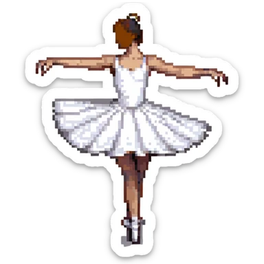 ballet dancer in a white dress sticker