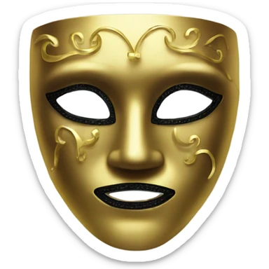 gold masquerade mask sticker