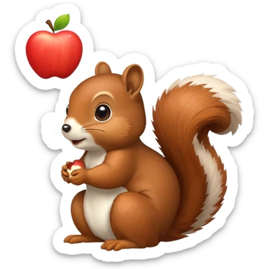 Add a thought bubble above the squirrel's head to make it look like it is thinking, in Apple emoji style, with no background. sticker