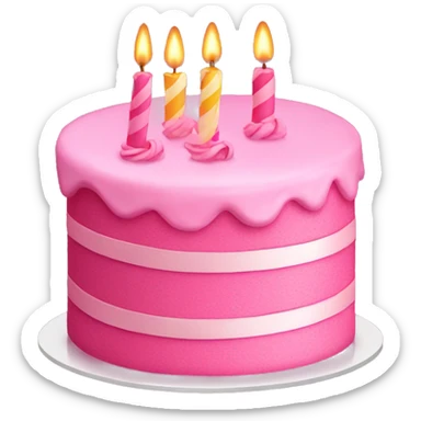 pink birthday cake  sticker