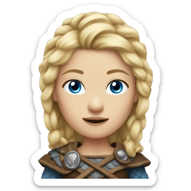 viking woman blond hair blue eyes sticker