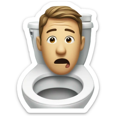 Man's neck and head in skibidi toilet sticker