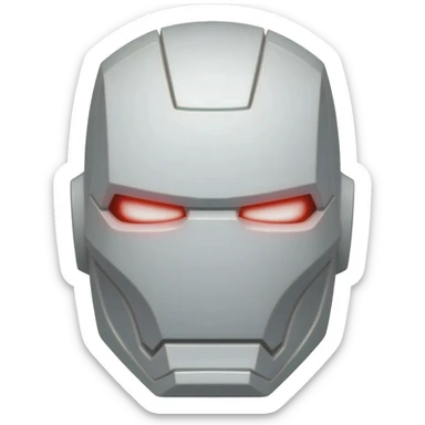 Iron Man Mask In full White Color sticker