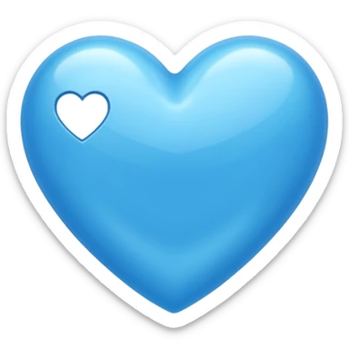 Azure color heart sticker