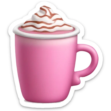 Pink hot chocolate drink sticker