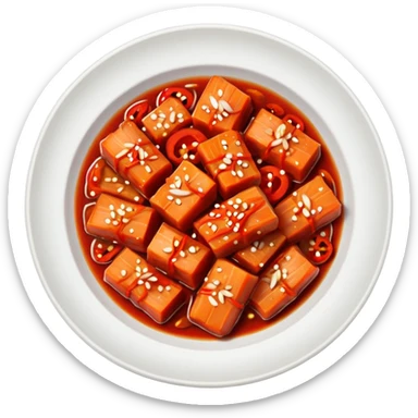 plate of spicy kimchi sticker