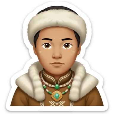 greenland citizen traditional outfit standing full scale sticker