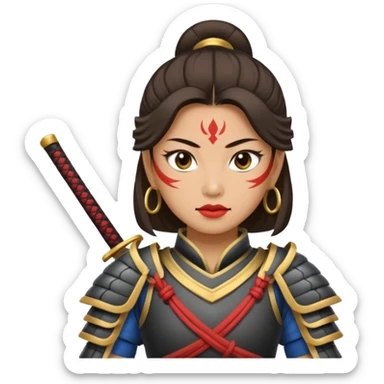 Very dangerous femal Thai samurai with amor typical Thai sticker