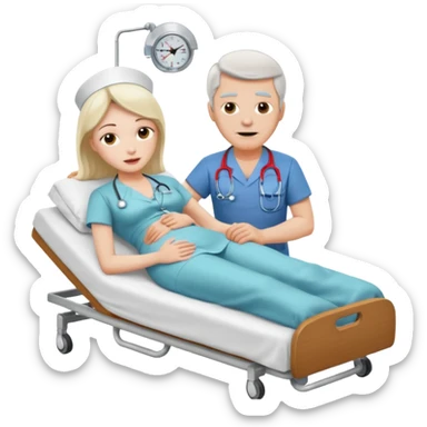 a sick older man being treated by a sexy nurse sticker