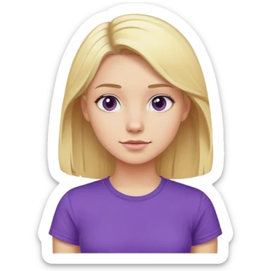 Chica rubia con camiseta lila sticker