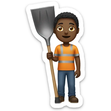 Black person with a shovel sticker