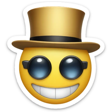 smiley face with monocle and top hat sticker