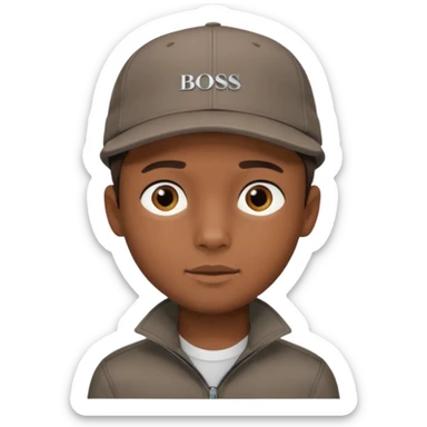 Haz un Niño moreno con una gorra Hugo boss sticker