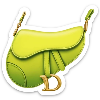 yellow green saddle dior bag sticker