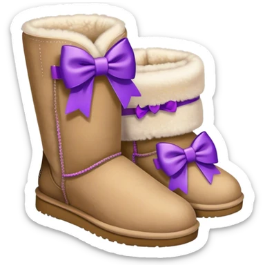Uggs with purple bows  sticker
